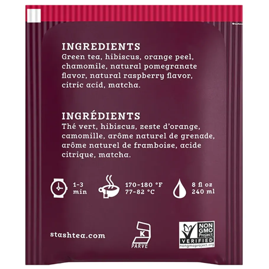 Stash Tea Tea Bags>Pomegranate Raspberry Green Tea